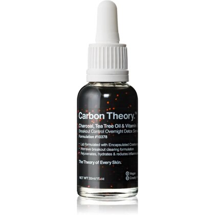 30 ML Carbon Theory CHARCOAL, TEAT TREE & VITAMIN E OVERNIGHT DETOX SERUM Siero Detox Notte con Carbone, Olio di Tea Tree e Vitamina E  1 di 2 