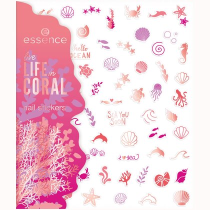  Essence LIVE LIFE IN CORAL ADESIVI UNGHIE Adesivi Per Unghie  1 di 3 