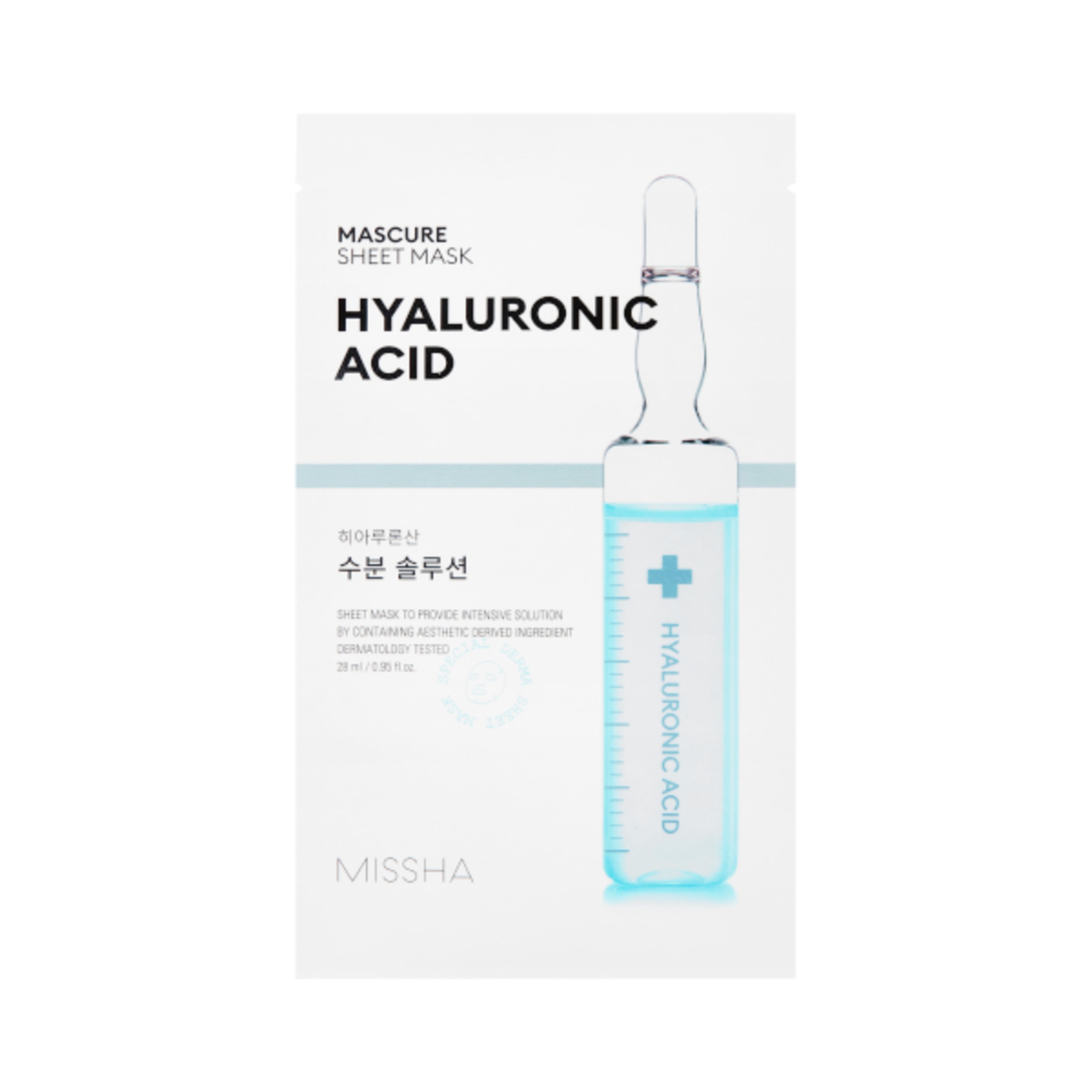 28 ML MISSHA MASCURE SHEET MASK - HYLURONIC ACID Maschera Acido Ialuronico 1 di 1