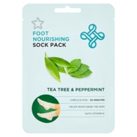  Superdrug S/D FOOT NUORISHING SOCK PACK Maschera Piedi al Tè e Menta Peperita  1 di 2 