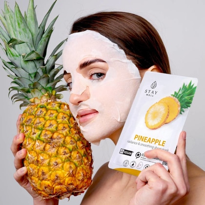 20 G Stay Well VEGAN SHEET MASK Maschera Vegan Ananas  1 di 2 