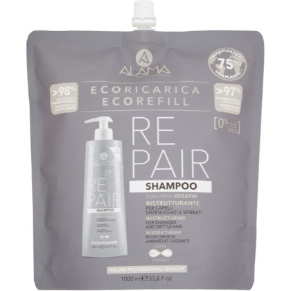 1000 ML ALAMA PROFESSIONAL REPAIR Ricarica Shampoo Ristrutturante Capelli Danneggiati e Sfibrati - Eco Refill  1 di 1 