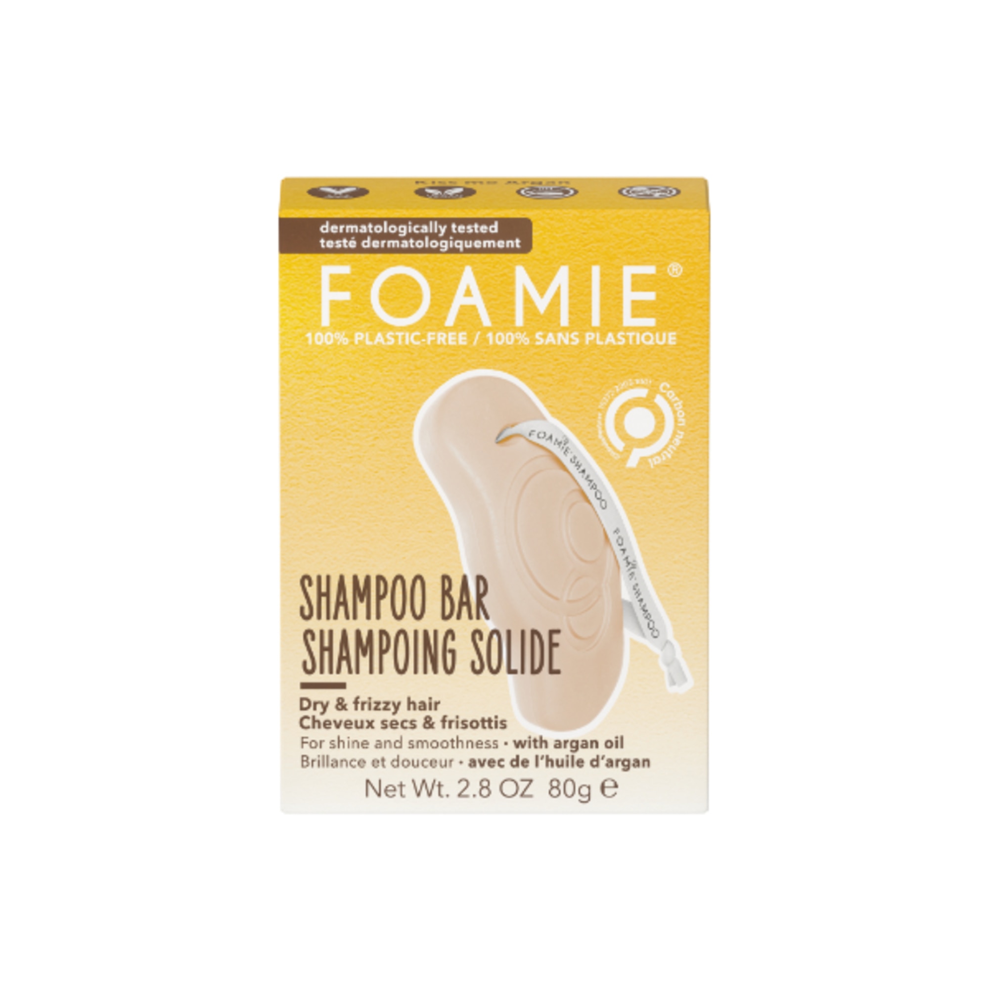 80 G Foamie KISS ME ARGAN Shampoo Solido per Capelli Crespi 1 di 4