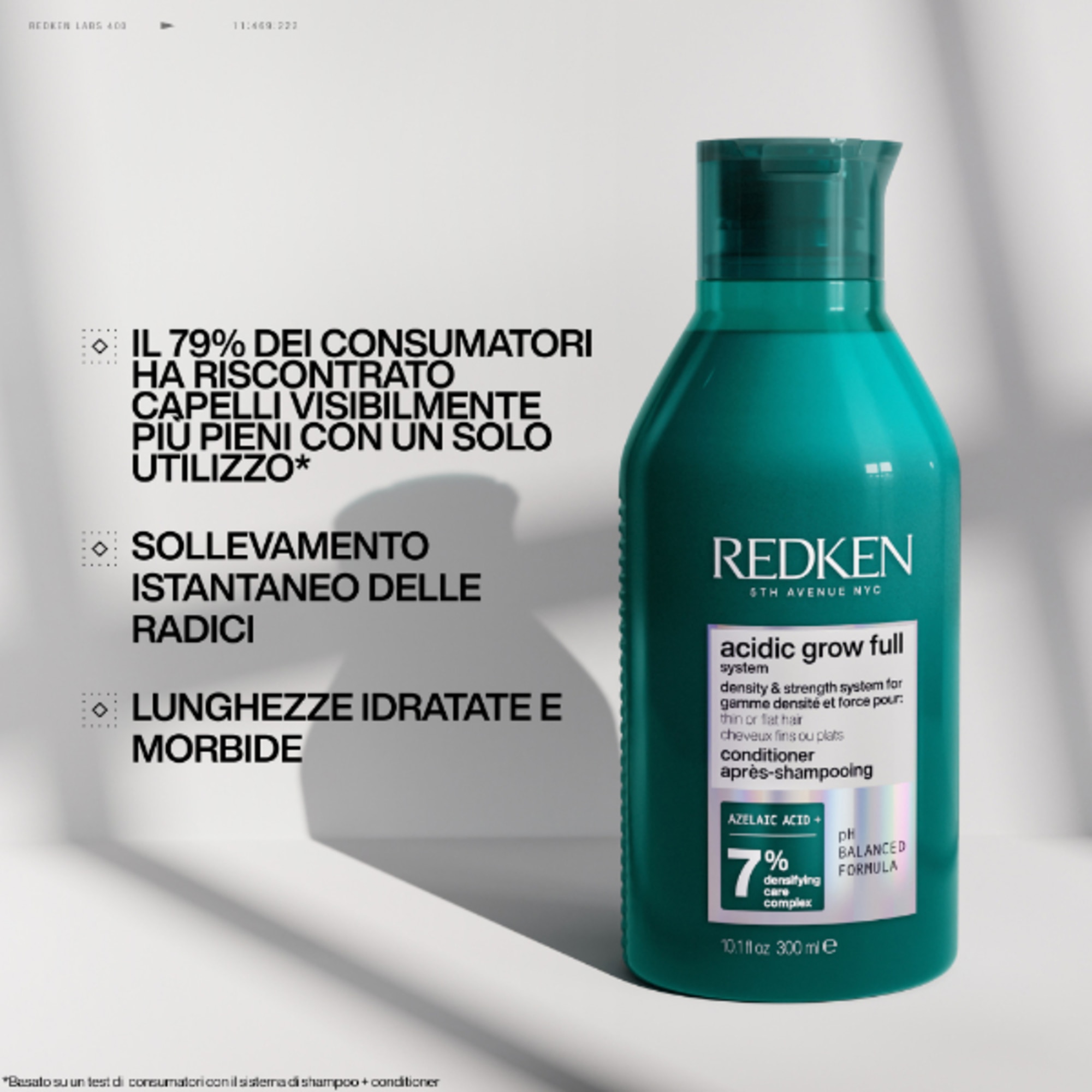 300 ML Redken ACIDIC GROW FULL SYSTEM Conditioner Densificante  1 di 8 