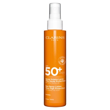 150 ML Clarins SPRAY SOLAIRE LACTÉ Latte Solare Spray Protezione Molto Alta SPF 50+  1 di 5 