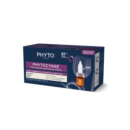 12x5ml Phyto PHYTOCYANE Trattamento Anti-Caduta Progressiva Dei Capelli Donna  1 di 1 Trattamento Anti-Caduta Progressiva Dei Capelli Donna