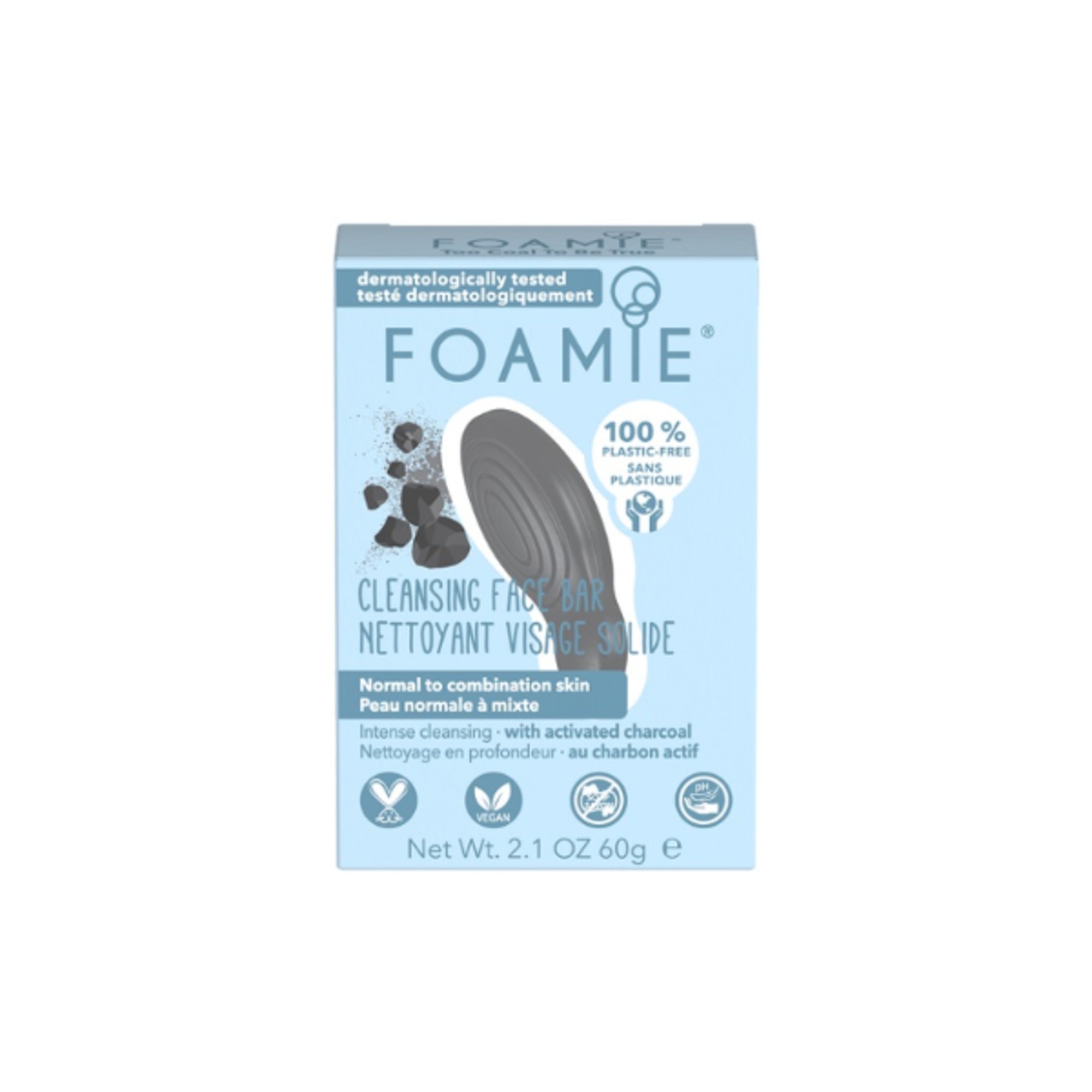 60 G Foamie TO COAL TO BE TRUE Detergente Viso Solido 1 di 5
