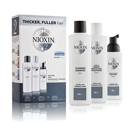 300 ML Nioxin SISTEMA 2 KIT TRIFASICO Cofanetto Trattamento Capelli  1 di 3 