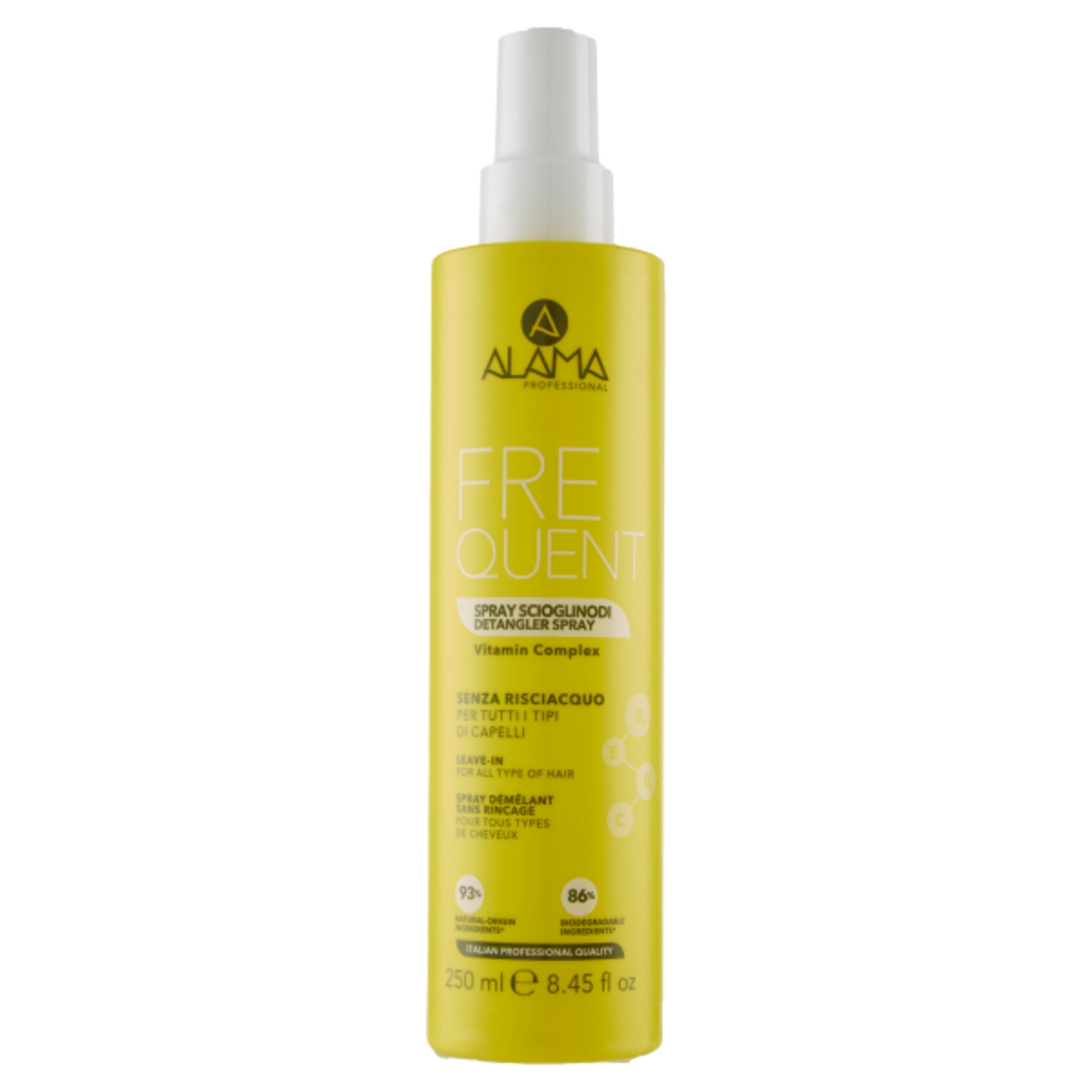 250 ML ALAMA PROFESSIONAL FREQUENT Spray Scioglinodi Uso Frequente Tutti i Capelli 1 di 1