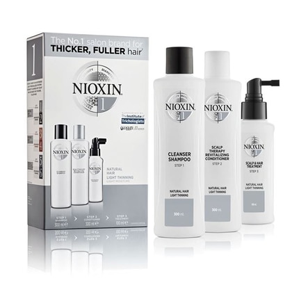 300 ML Nioxin SISTEMA 1 KIT TRIFASICO Cofanetto Trattamento Capelli  1 di 3 