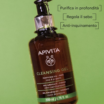 200 ML Apivita CLEANSING GEL Gel Purificante Viso  1 di 7 