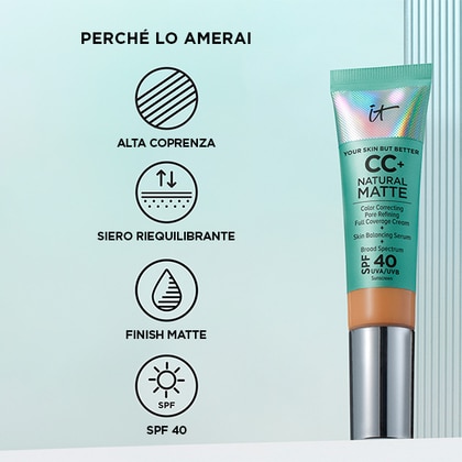  IT Cosmetics YOUR SKIN BUT BETTER CC+ CREAM NATURAL MATTE WITH SPF40 Fondotinta  1 di 6 