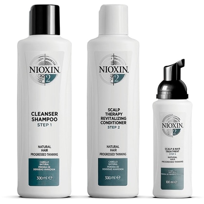 300 ML Nioxin SISTEMA 2 KIT TRIFASICO Cofanetto Trattamento Capelli  1 di 3 