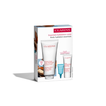 200ml+30ml+3ml Clarins GLI INDISPENSABILI PER IDRATAZIONE CORPO Cofanetto Regalo  1 di 4 