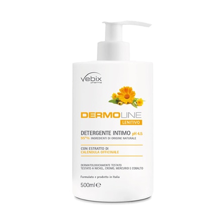 500ml Vebix DERMOLINE Detergente Intimo ph 4,5 Calendula  1 di 1 